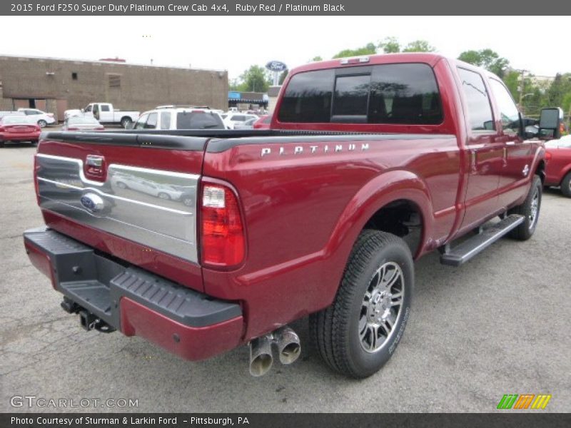 Ruby Red / Platinum Black 2015 Ford F250 Super Duty Platinum Crew Cab 4x4