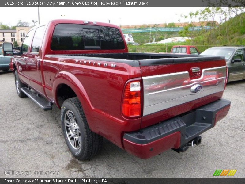 Ruby Red / Platinum Black 2015 Ford F250 Super Duty Platinum Crew Cab 4x4