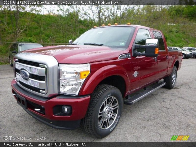 Ruby Red / Platinum Black 2015 Ford F250 Super Duty Platinum Crew Cab 4x4