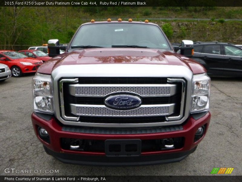 Ruby Red / Platinum Black 2015 Ford F250 Super Duty Platinum Crew Cab 4x4