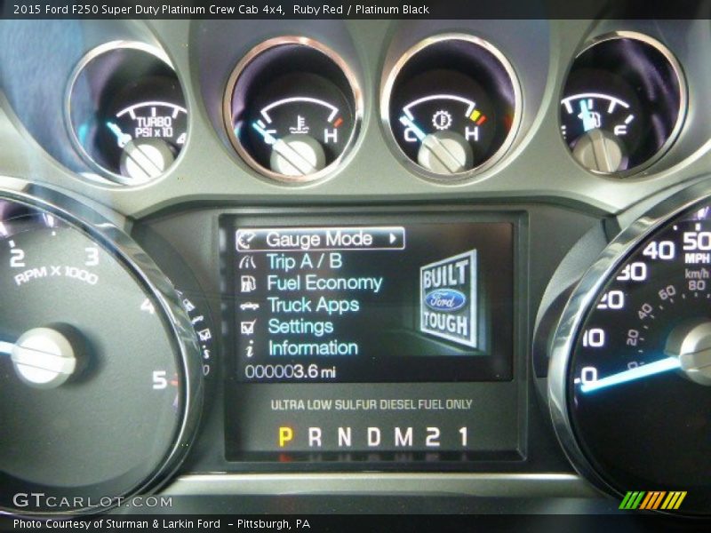 Ruby Red / Platinum Black 2015 Ford F250 Super Duty Platinum Crew Cab 4x4