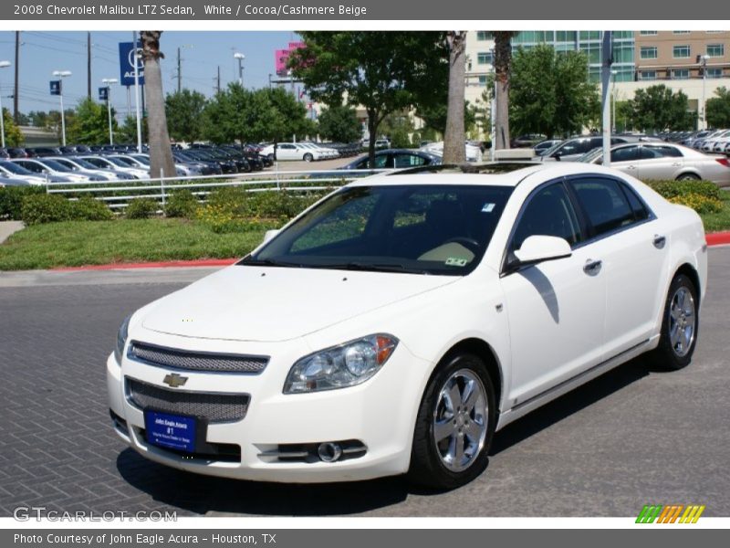 White / Cocoa/Cashmere Beige 2008 Chevrolet Malibu LTZ Sedan