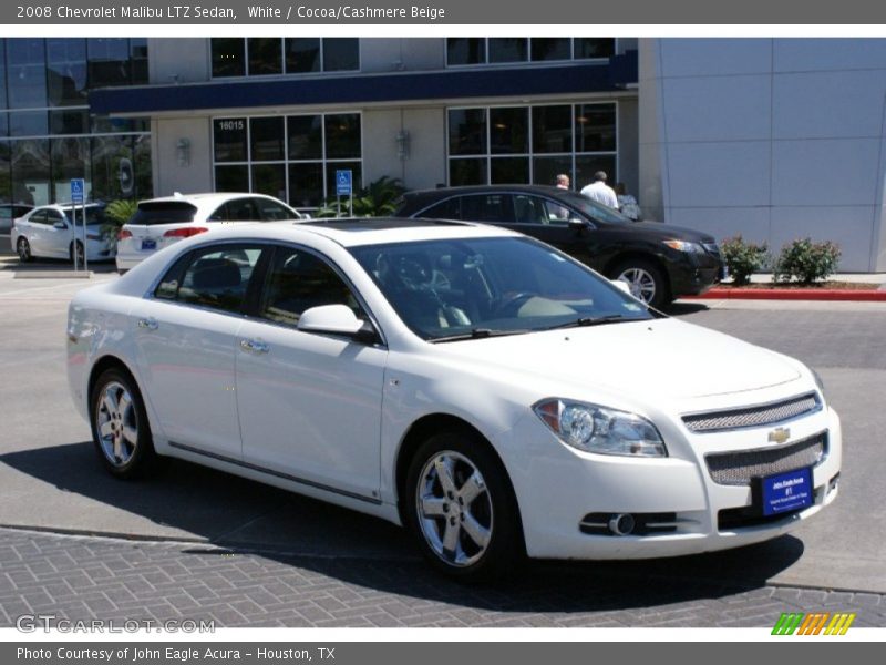 White / Cocoa/Cashmere Beige 2008 Chevrolet Malibu LTZ Sedan