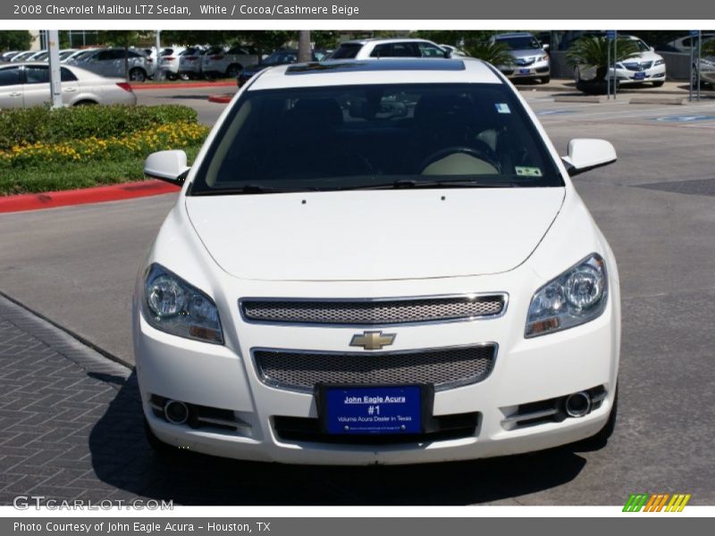 White / Cocoa/Cashmere Beige 2008 Chevrolet Malibu LTZ Sedan