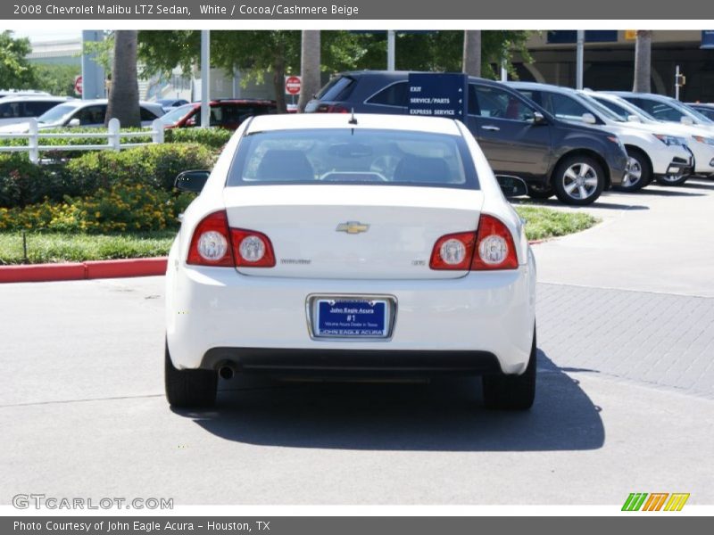 White / Cocoa/Cashmere Beige 2008 Chevrolet Malibu LTZ Sedan