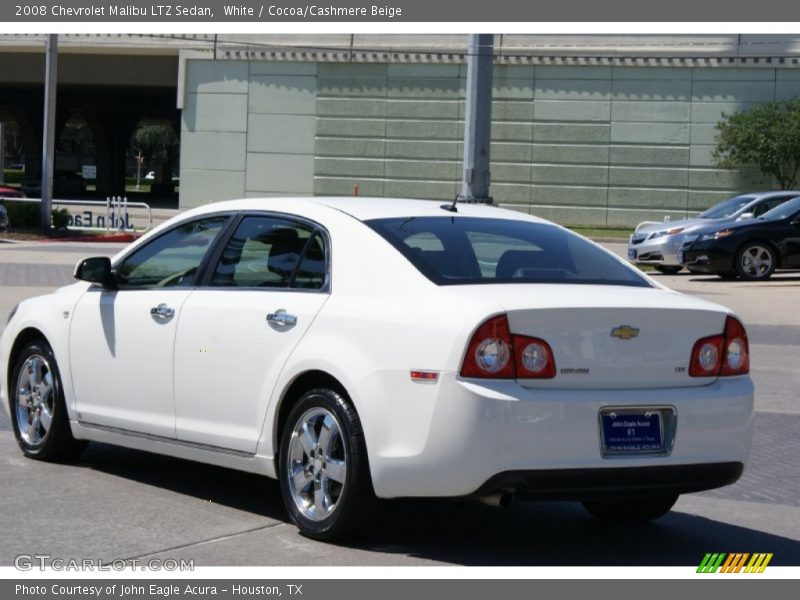 White / Cocoa/Cashmere Beige 2008 Chevrolet Malibu LTZ Sedan