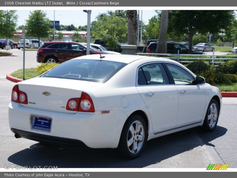 White / Cocoa/Cashmere Beige 2008 Chevrolet Malibu LTZ Sedan