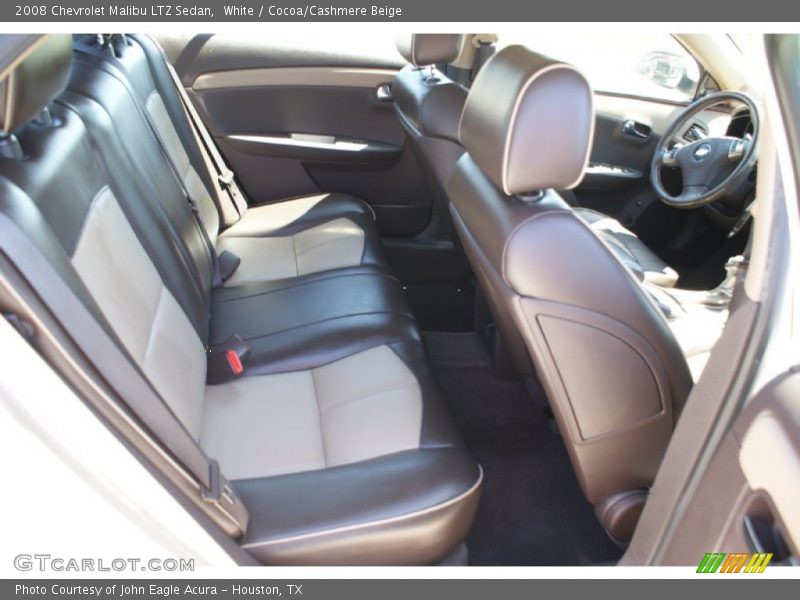 White / Cocoa/Cashmere Beige 2008 Chevrolet Malibu LTZ Sedan