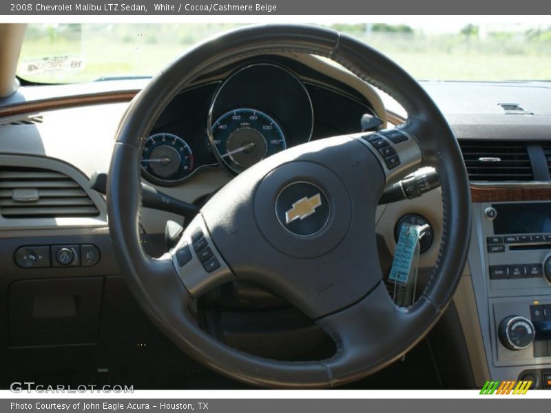 White / Cocoa/Cashmere Beige 2008 Chevrolet Malibu LTZ Sedan