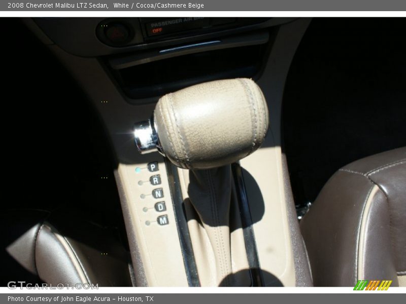 White / Cocoa/Cashmere Beige 2008 Chevrolet Malibu LTZ Sedan