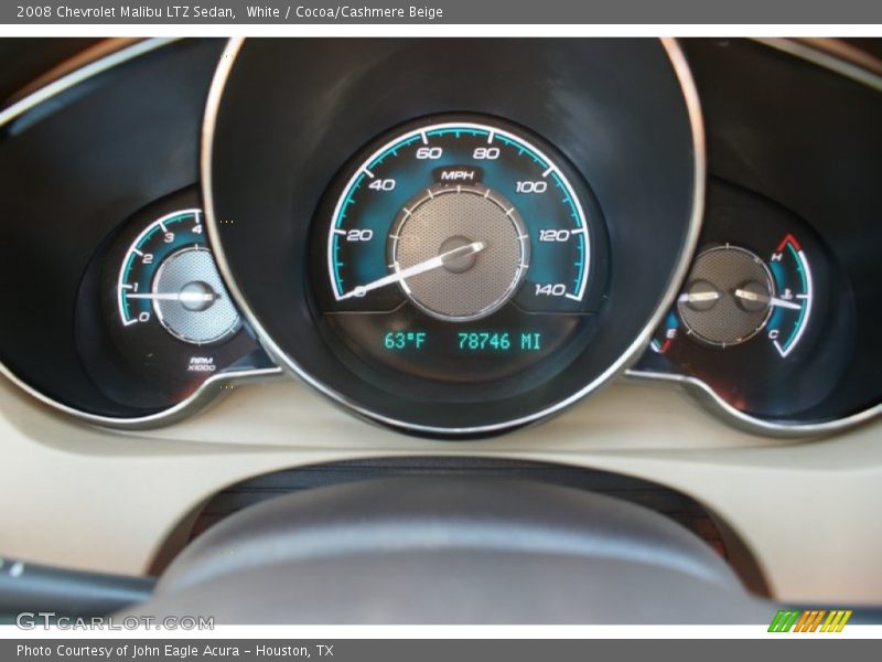 White / Cocoa/Cashmere Beige 2008 Chevrolet Malibu LTZ Sedan