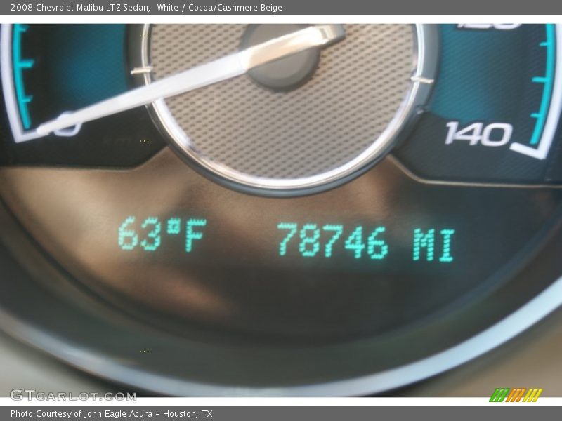 White / Cocoa/Cashmere Beige 2008 Chevrolet Malibu LTZ Sedan