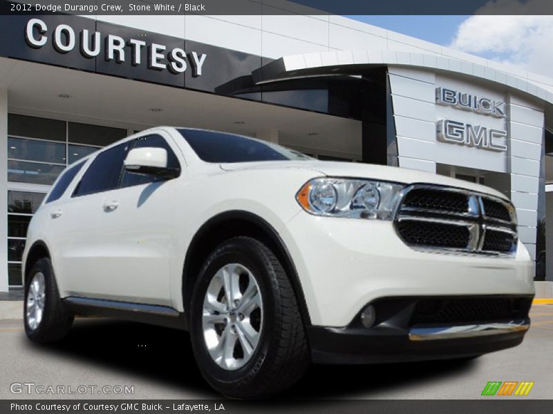 Stone White / Black 2012 Dodge Durango Crew