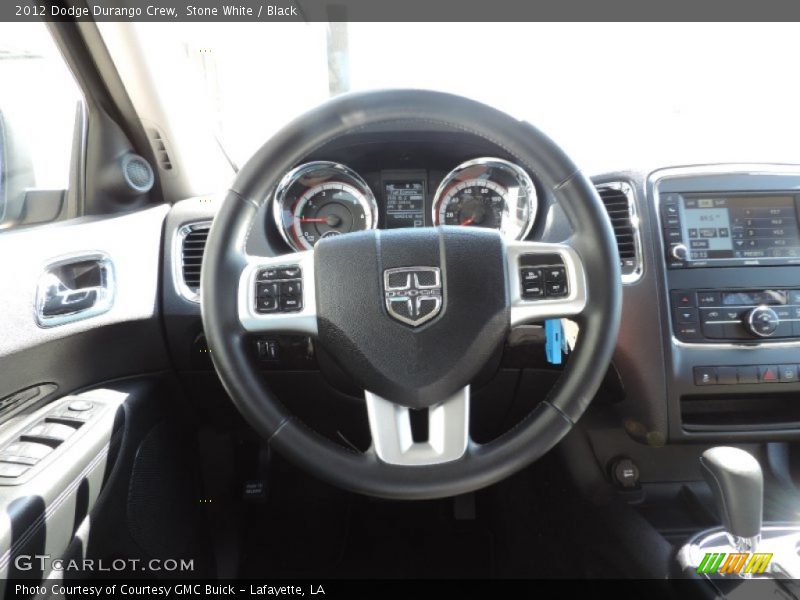 Stone White / Black 2012 Dodge Durango Crew