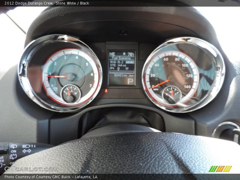 Stone White / Black 2012 Dodge Durango Crew