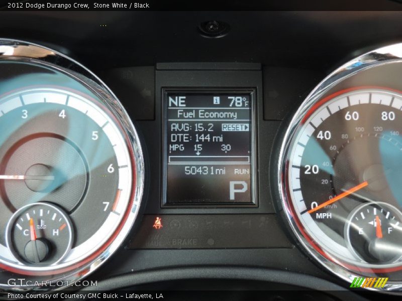 Stone White / Black 2012 Dodge Durango Crew