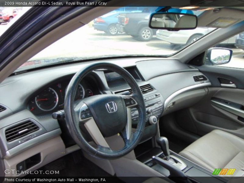 Royal Blue Pearl / Gray 2009 Honda Accord EX-L Sedan