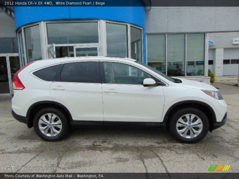 White Diamond Pearl / Beige 2012 Honda CR-V EX 4WD