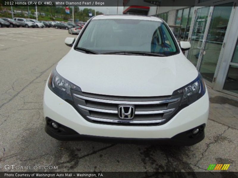 White Diamond Pearl / Beige 2012 Honda CR-V EX 4WD