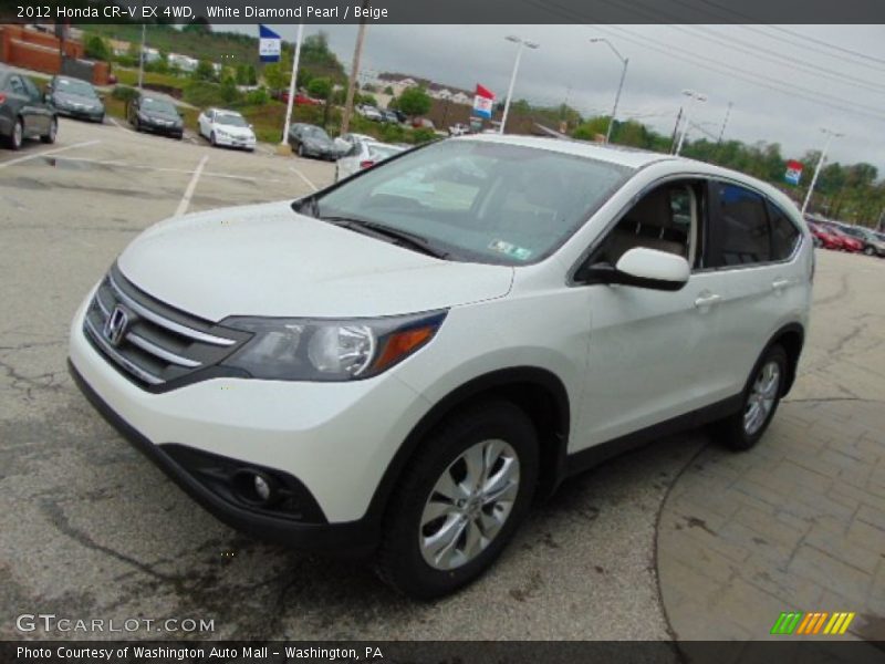 White Diamond Pearl / Beige 2012 Honda CR-V EX 4WD