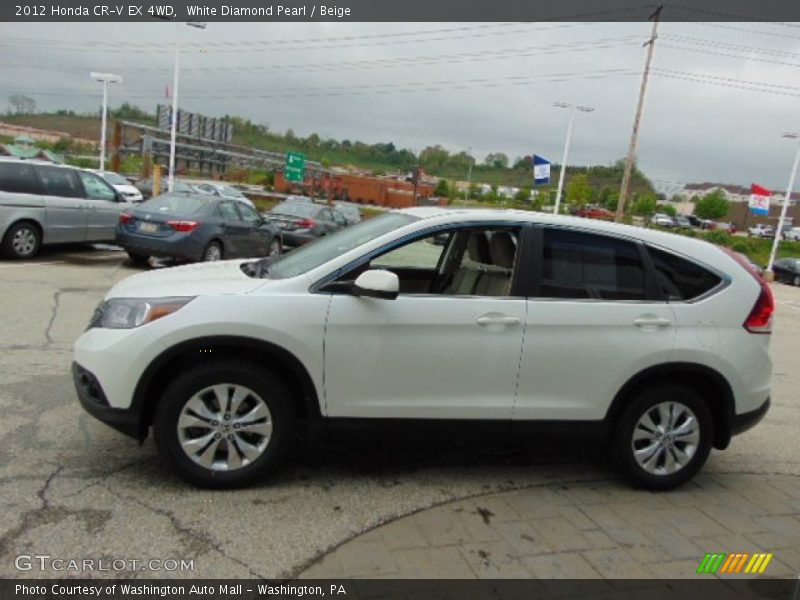 White Diamond Pearl / Beige 2012 Honda CR-V EX 4WD