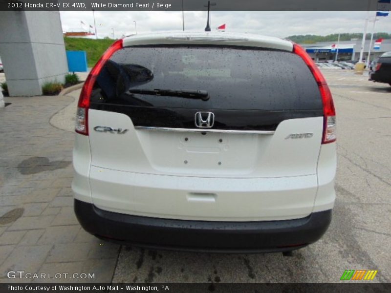 White Diamond Pearl / Beige 2012 Honda CR-V EX 4WD