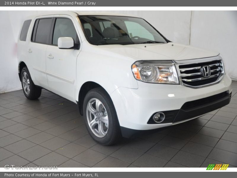 White Diamond Pearl / Gray 2014 Honda Pilot EX-L