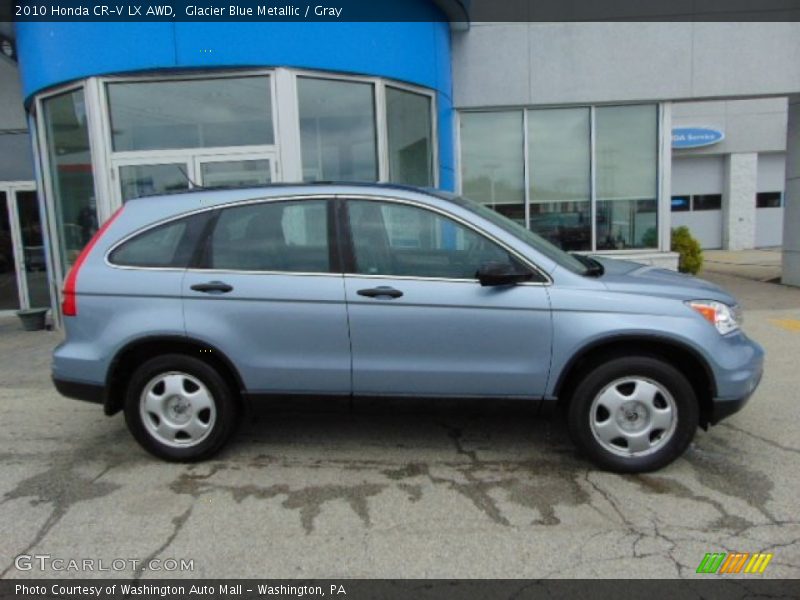 Glacier Blue Metallic / Gray 2010 Honda CR-V LX AWD