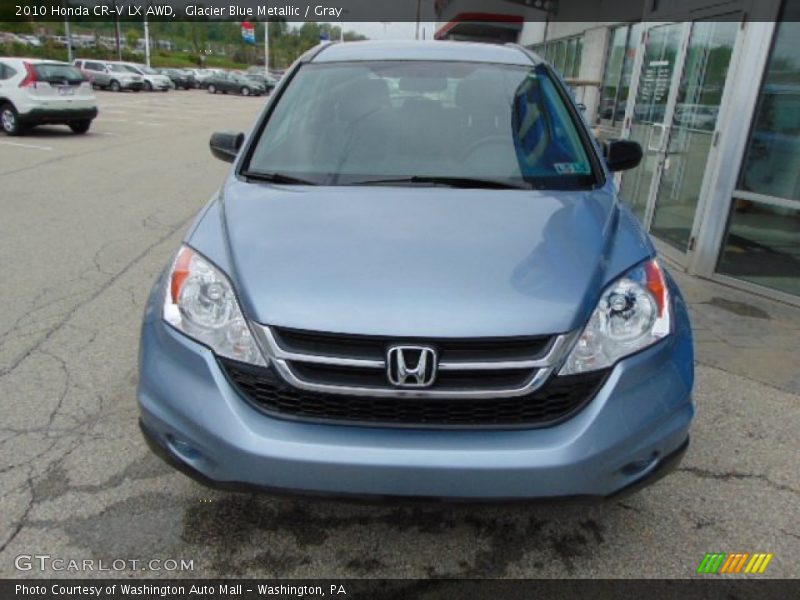 Glacier Blue Metallic / Gray 2010 Honda CR-V LX AWD