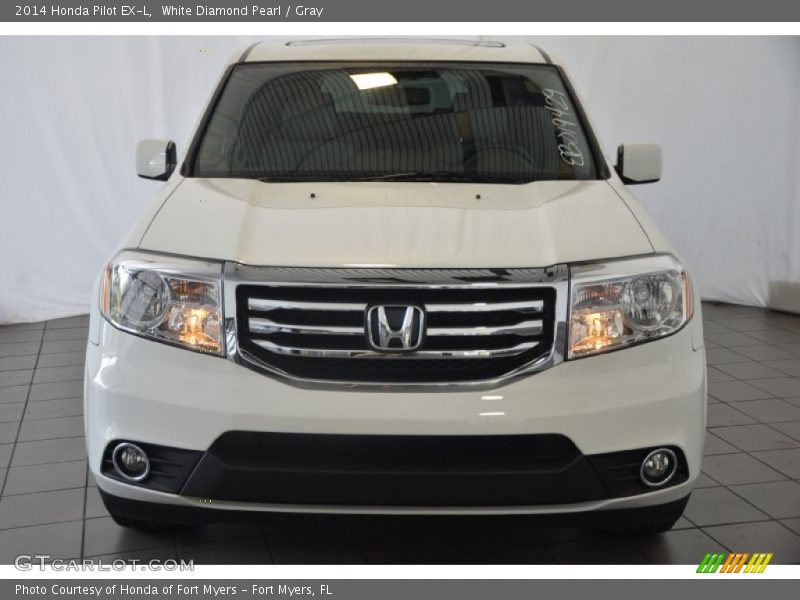 White Diamond Pearl / Gray 2014 Honda Pilot EX-L