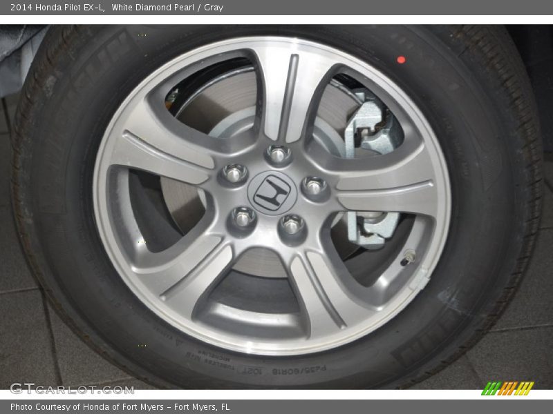 White Diamond Pearl / Gray 2014 Honda Pilot EX-L