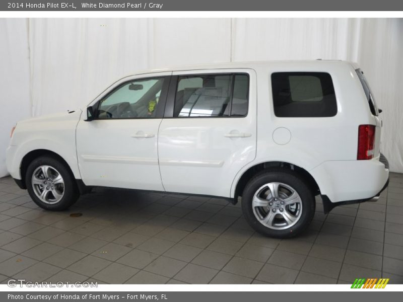 White Diamond Pearl / Gray 2014 Honda Pilot EX-L