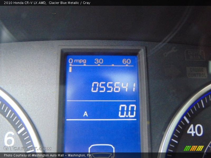 Glacier Blue Metallic / Gray 2010 Honda CR-V LX AWD