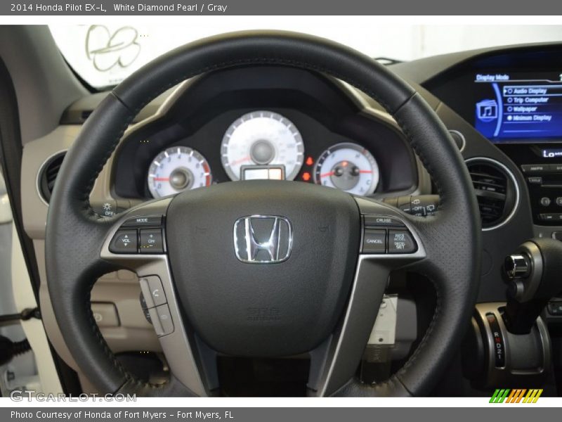 White Diamond Pearl / Gray 2014 Honda Pilot EX-L