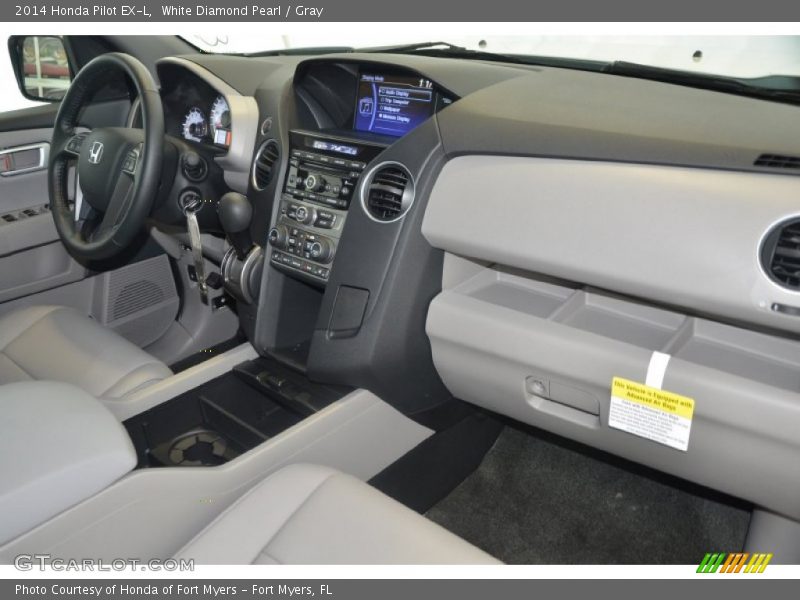 White Diamond Pearl / Gray 2014 Honda Pilot EX-L