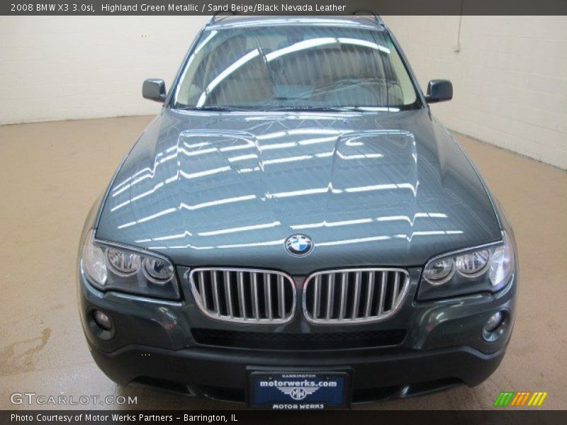 Highland Green Metallic / Sand Beige/Black Nevada Leather 2008 BMW X3 3.0si