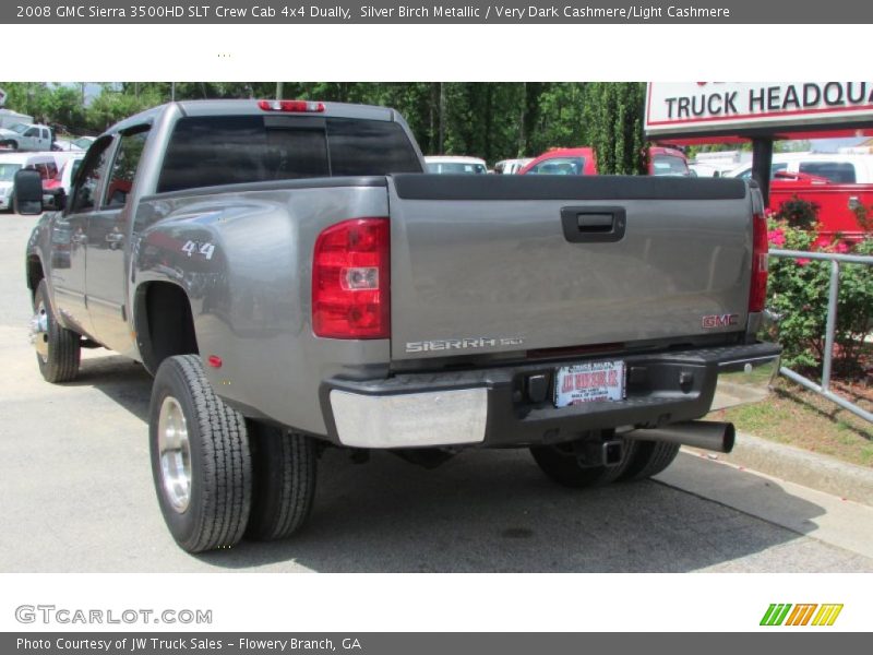 Silver Birch Metallic / Very Dark Cashmere/Light Cashmere 2008 GMC Sierra 3500HD SLT Crew Cab 4x4 Dually