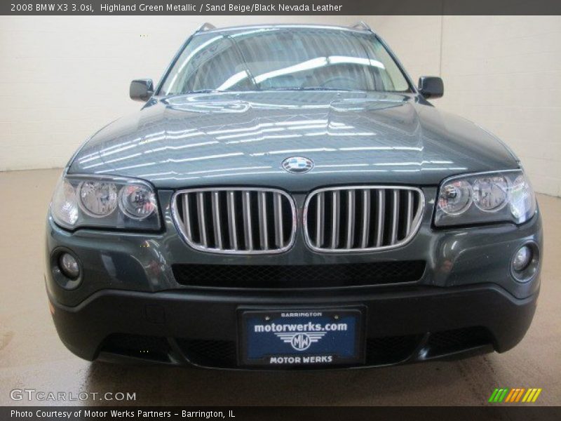Highland Green Metallic / Sand Beige/Black Nevada Leather 2008 BMW X3 3.0si