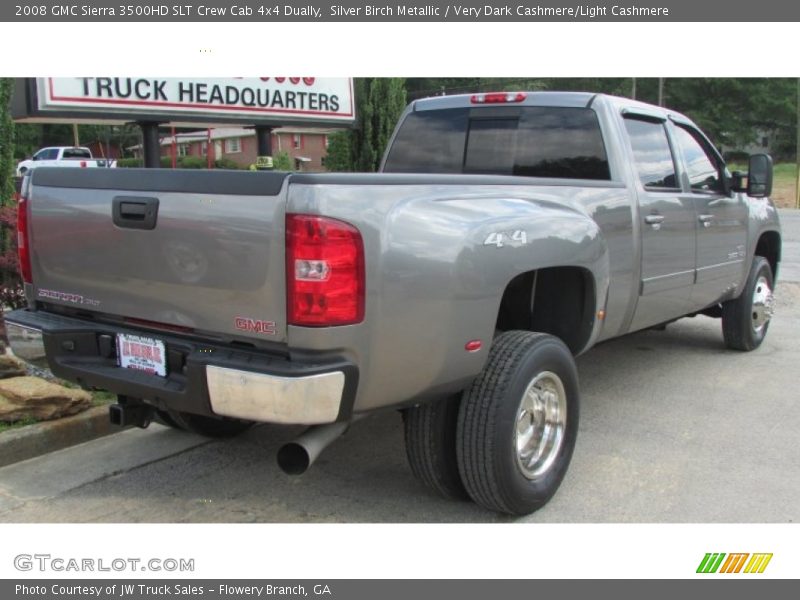 Silver Birch Metallic / Very Dark Cashmere/Light Cashmere 2008 GMC Sierra 3500HD SLT Crew Cab 4x4 Dually