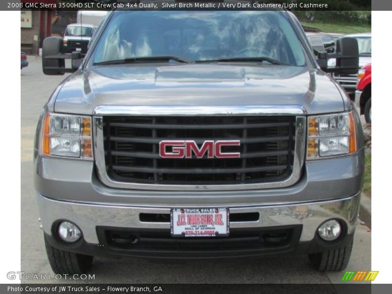 Silver Birch Metallic / Very Dark Cashmere/Light Cashmere 2008 GMC Sierra 3500HD SLT Crew Cab 4x4 Dually