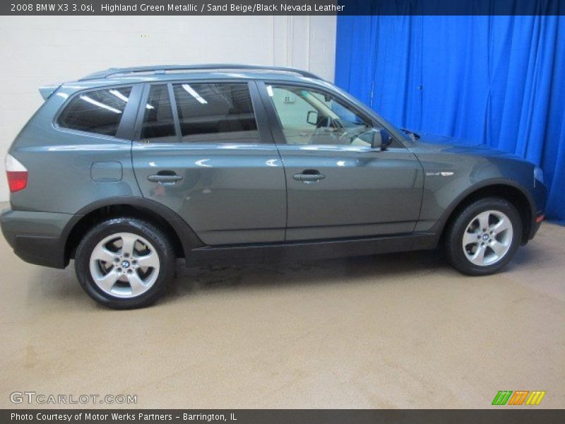 Highland Green Metallic / Sand Beige/Black Nevada Leather 2008 BMW X3 3.0si