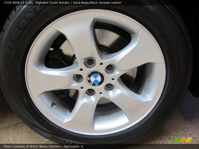 Highland Green Metallic / Sand Beige/Black Nevada Leather 2008 BMW X3 3.0si