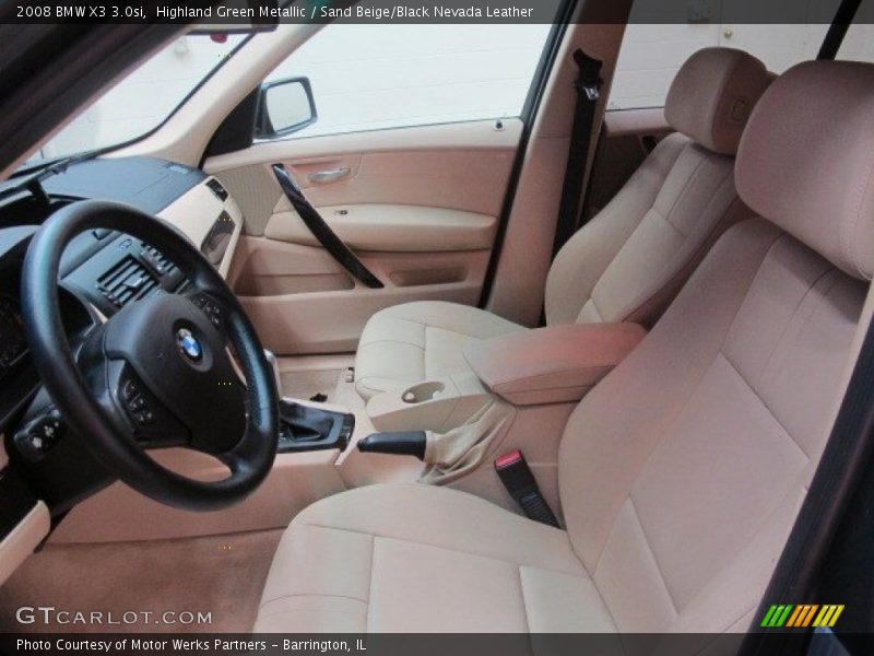 Highland Green Metallic / Sand Beige/Black Nevada Leather 2008 BMW X3 3.0si