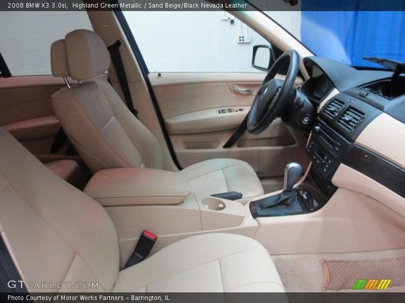 Highland Green Metallic / Sand Beige/Black Nevada Leather 2008 BMW X3 3.0si