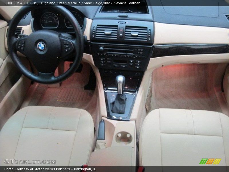 Highland Green Metallic / Sand Beige/Black Nevada Leather 2008 BMW X3 3.0si