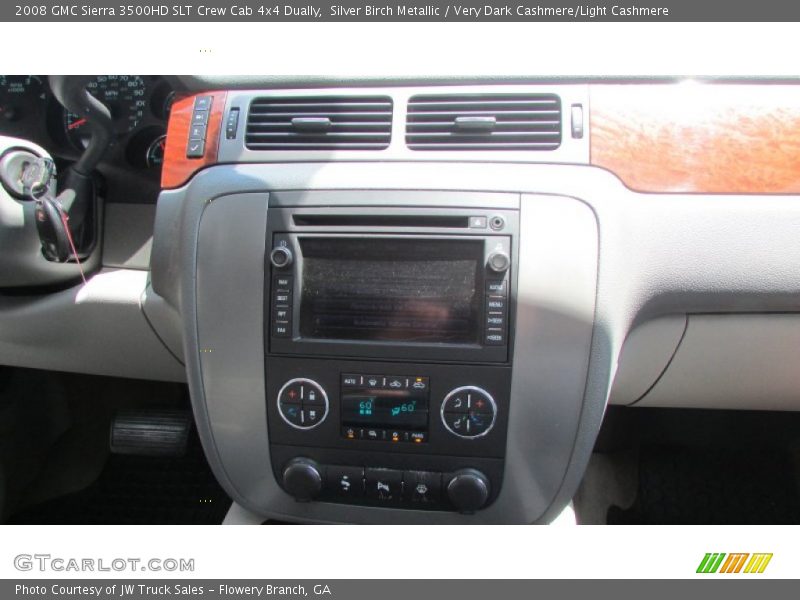 Silver Birch Metallic / Very Dark Cashmere/Light Cashmere 2008 GMC Sierra 3500HD SLT Crew Cab 4x4 Dually