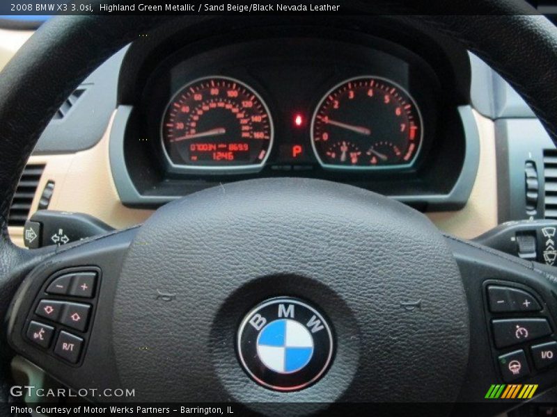 Highland Green Metallic / Sand Beige/Black Nevada Leather 2008 BMW X3 3.0si