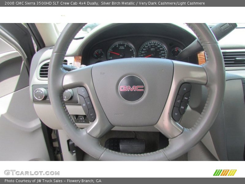 Silver Birch Metallic / Very Dark Cashmere/Light Cashmere 2008 GMC Sierra 3500HD SLT Crew Cab 4x4 Dually