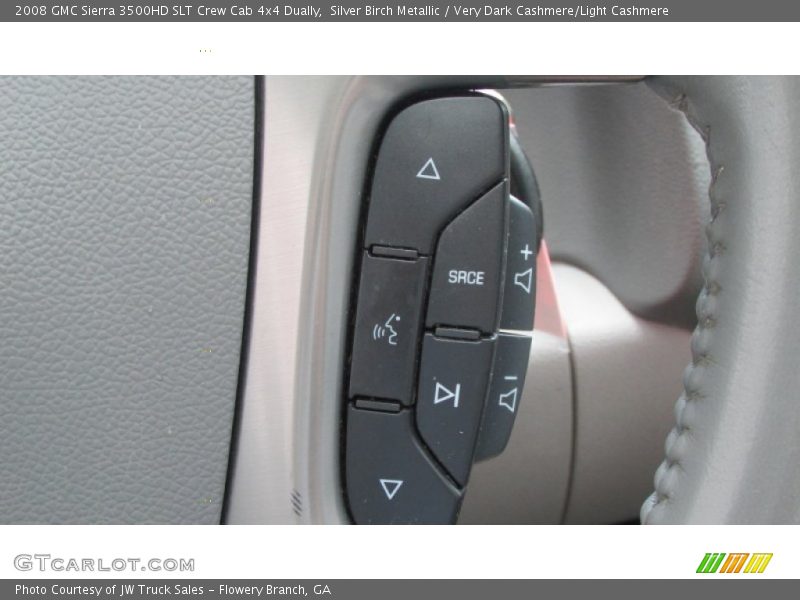 Silver Birch Metallic / Very Dark Cashmere/Light Cashmere 2008 GMC Sierra 3500HD SLT Crew Cab 4x4 Dually