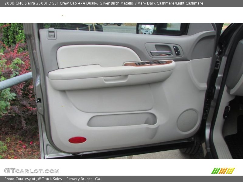 Silver Birch Metallic / Very Dark Cashmere/Light Cashmere 2008 GMC Sierra 3500HD SLT Crew Cab 4x4 Dually